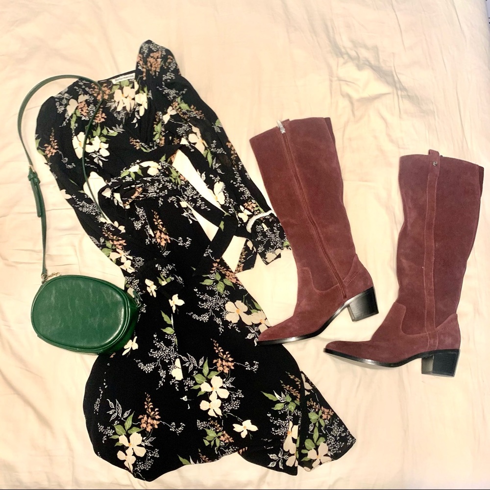Stunning Burgundy Marc Fisher Knee High Suede Boot